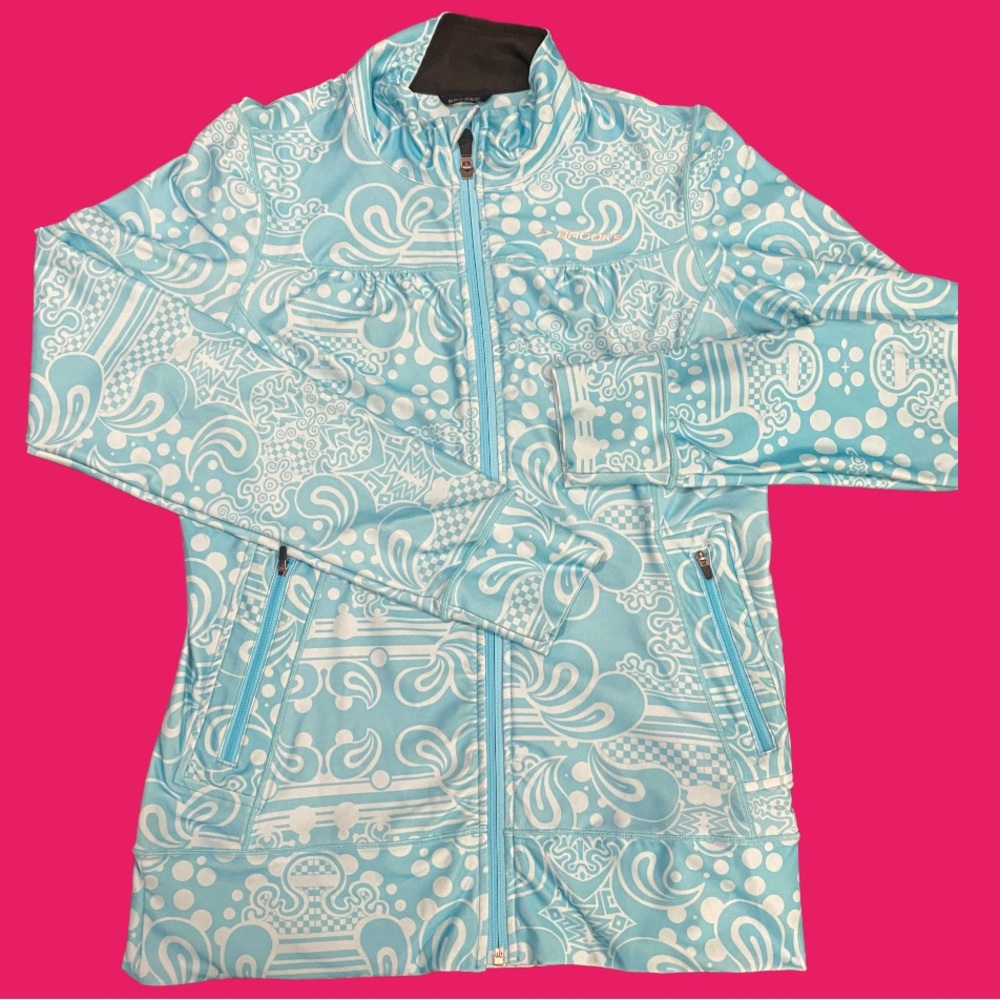 Brooks Womens Jacket Jogging Running Cold Winter Teal Fitness Medium E13